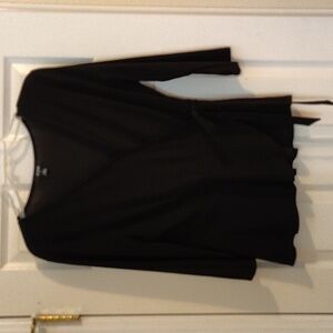 AUW Chic Black Wrap Blouse